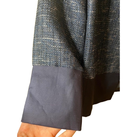 NWT Adrianna Papell Navy Blue Sparkle Open Front Long Sleeves Blazer Jacket 14 - Picture 4 of 10